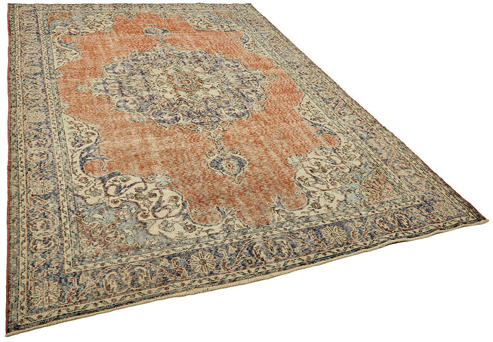 7x10 Hand-Knotted Turkish Vintage Rug - 49661