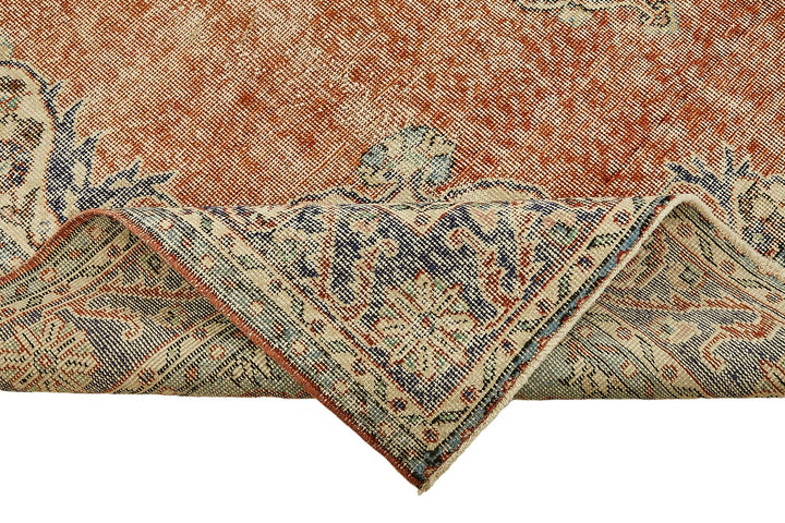 7x10 Hand-Knotted Turkish Vintage Rug - 49661