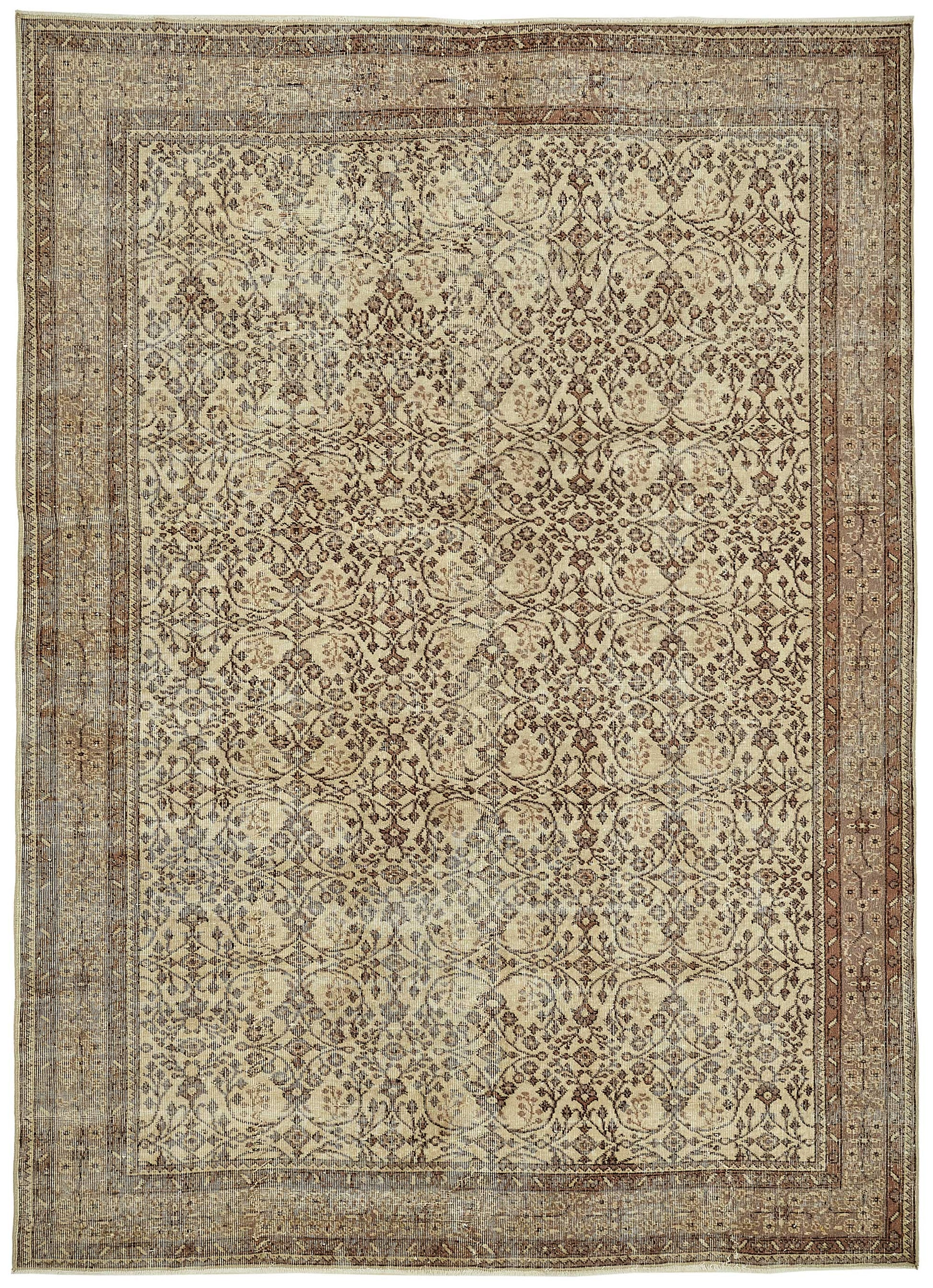 7x10 Hand-Knotted Turkish Vintage Rug - 49662