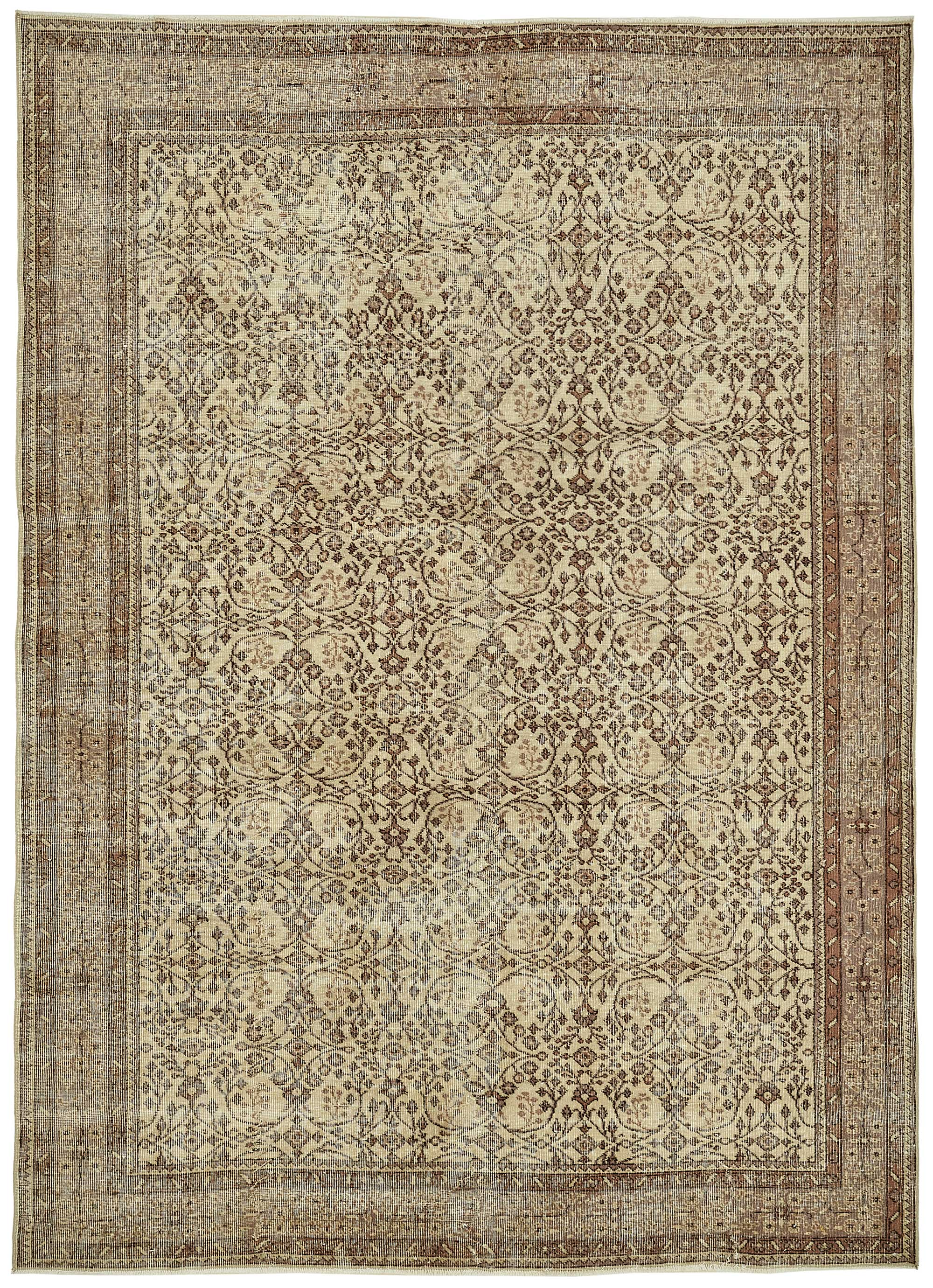 7x10 Hand-Knotted Turkish Vintage Rug - 49662