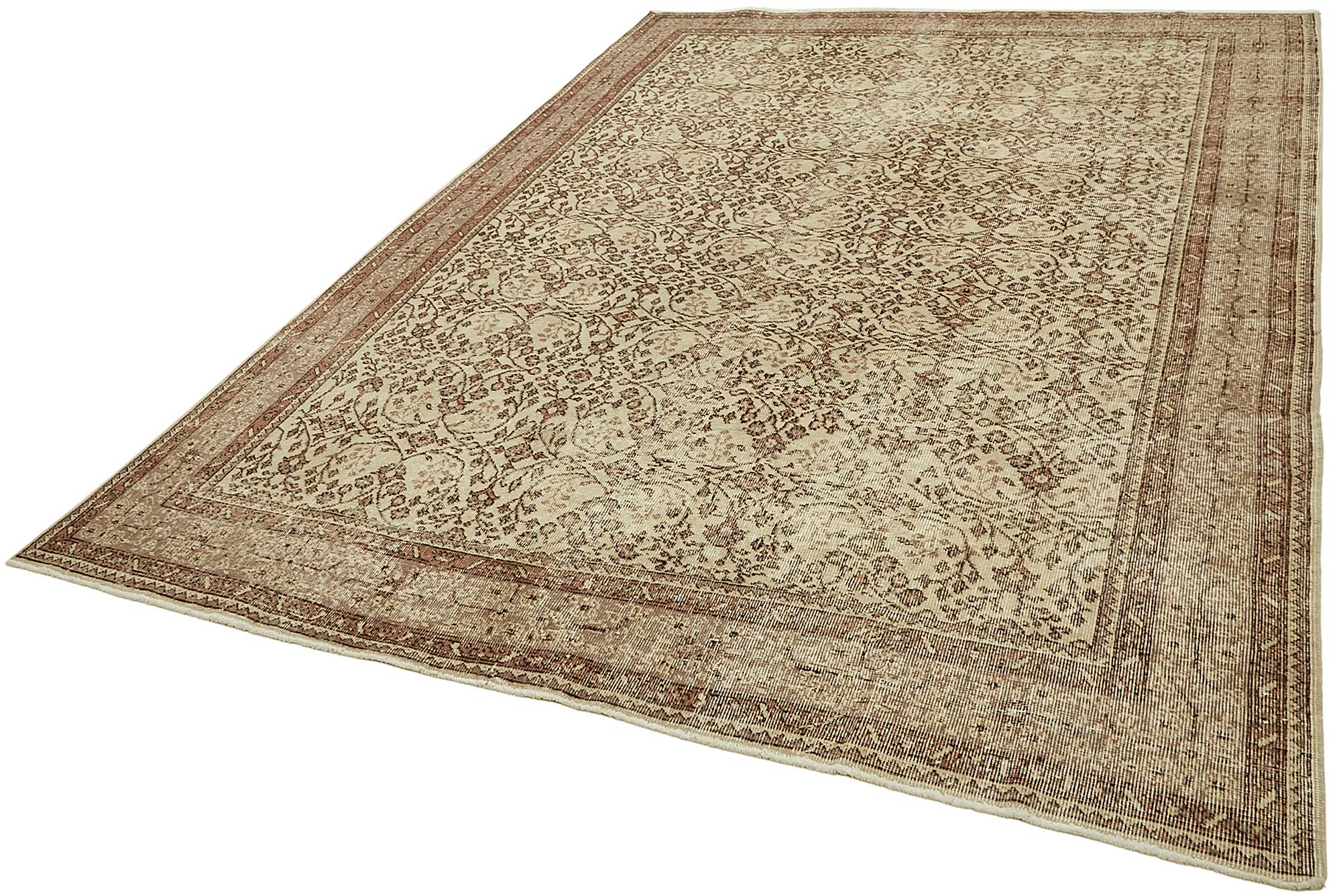 7x10 Hand-Knotted Turkish Vintage Rug - 49662