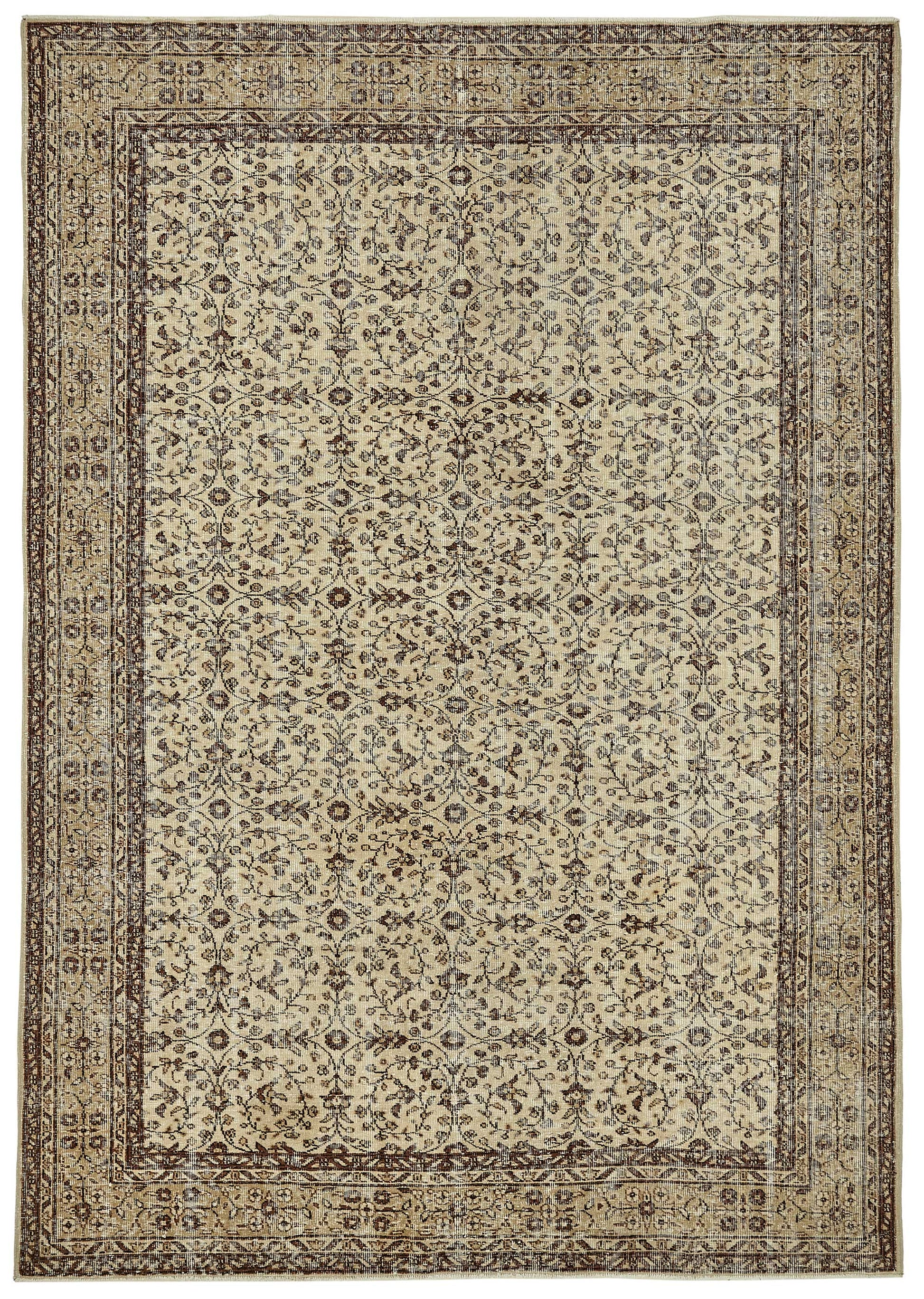 7x10 Hand-Knotted Turkish Vintage Rug - 49663