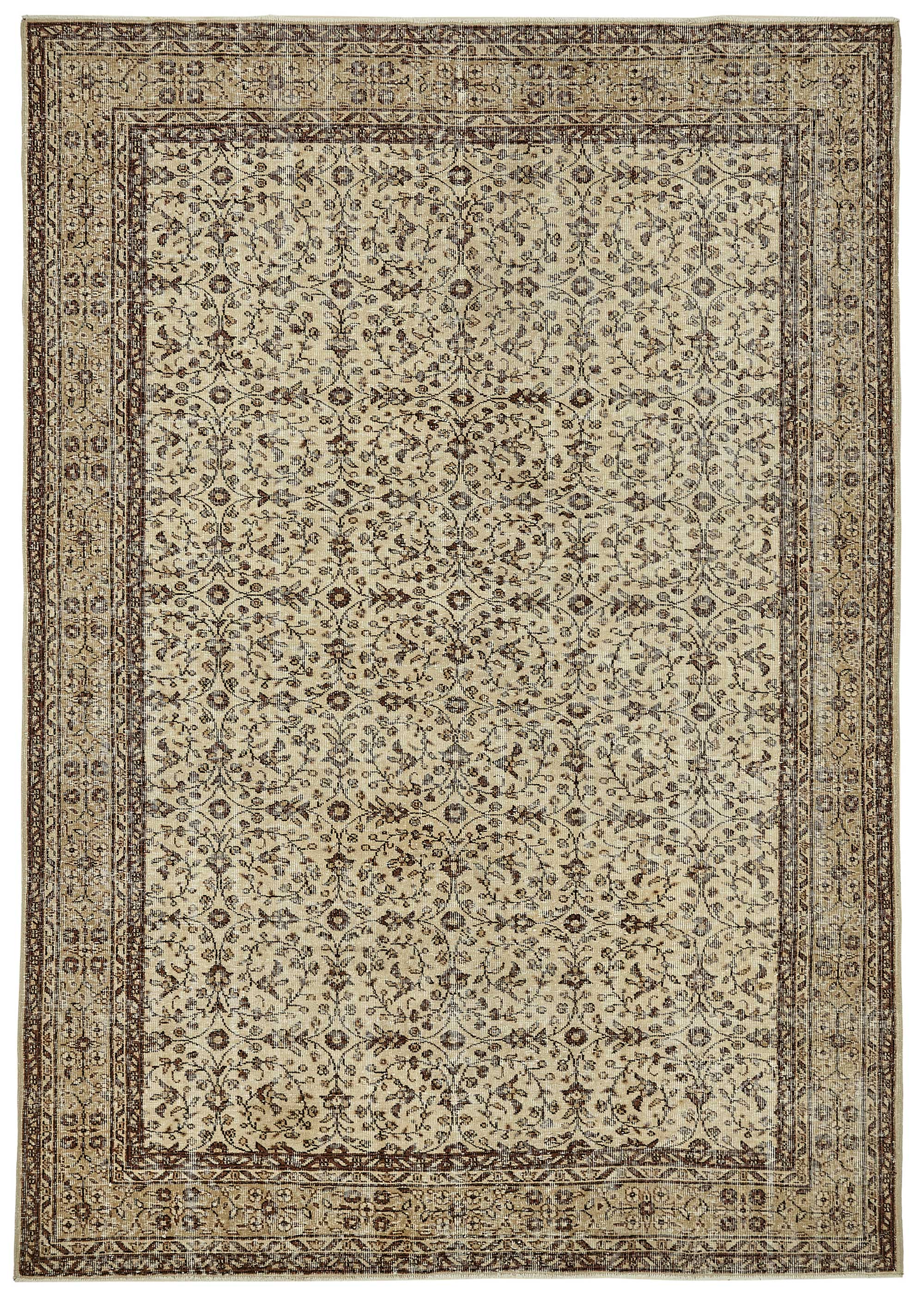 7x10 Hand-Knotted Turkish Vintage Rug - 49663