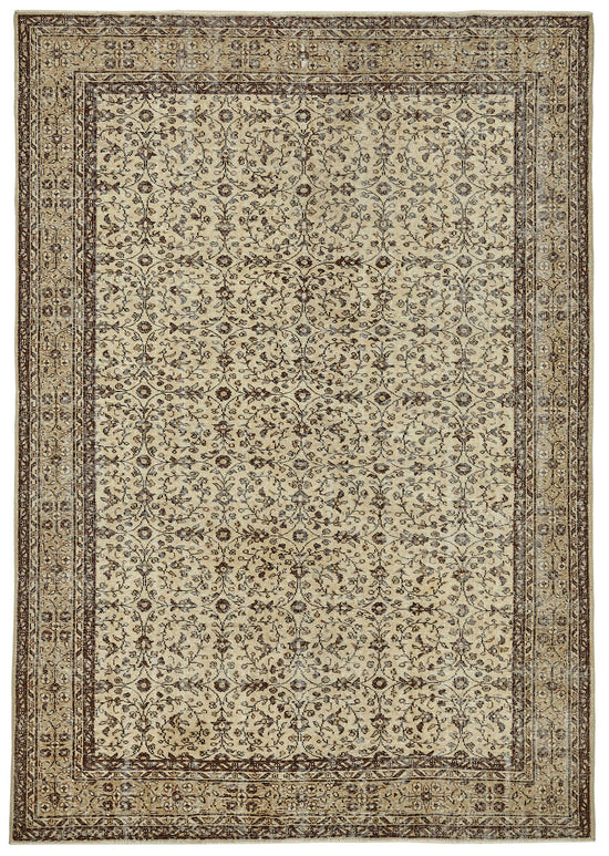 7x10 Hand-Knotted Turkish Vintage Rug - 49663