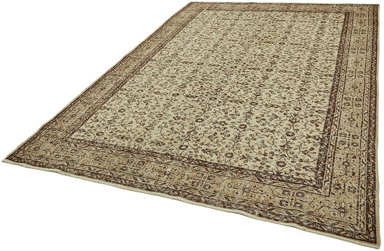 7x10 Hand-Knotted Turkish Vintage Rug - 49663