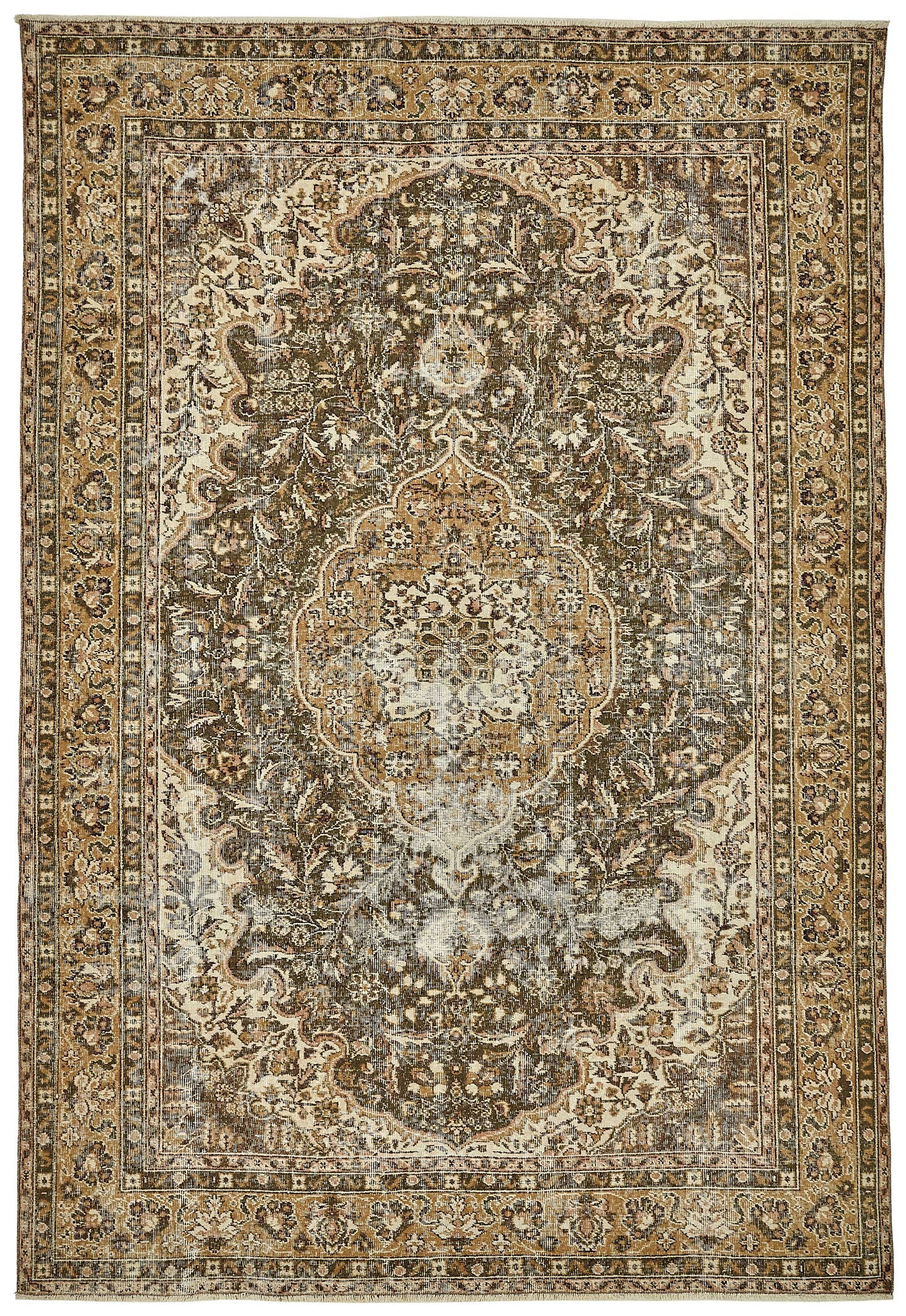 7x10 Hand-Knotted Turkish Vintage Rug - 49664