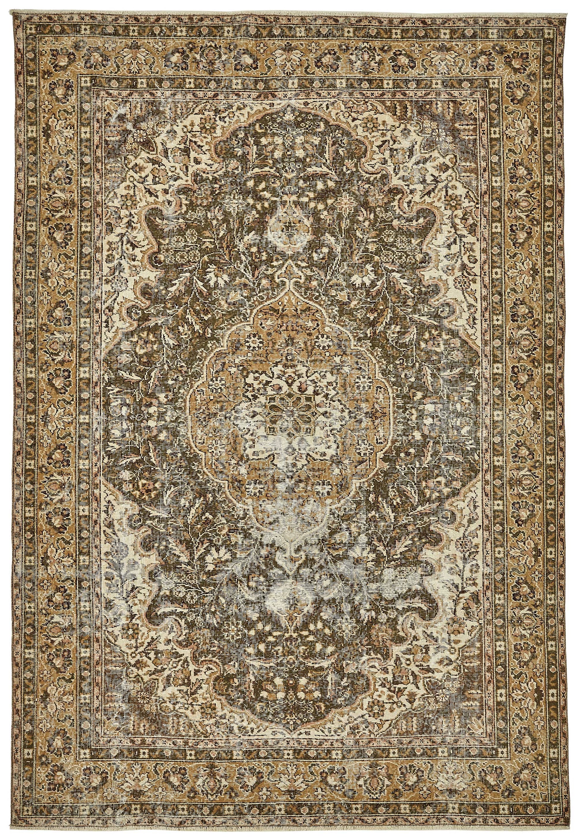 7x10 Hand-Knotted Turkish Vintage Rug - 49664