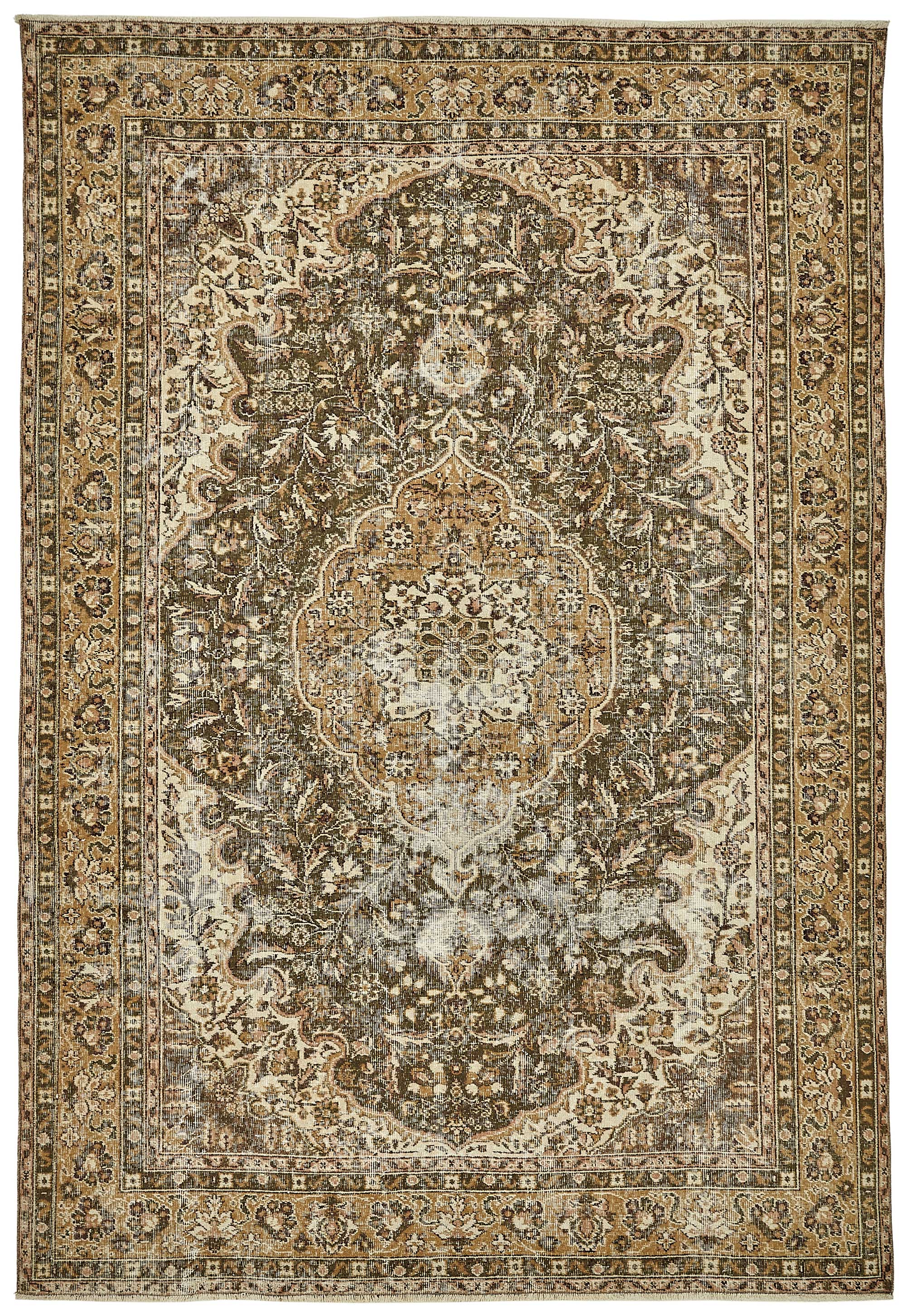 7x10 Hand-Knotted Turkish Vintage Rug - 49664