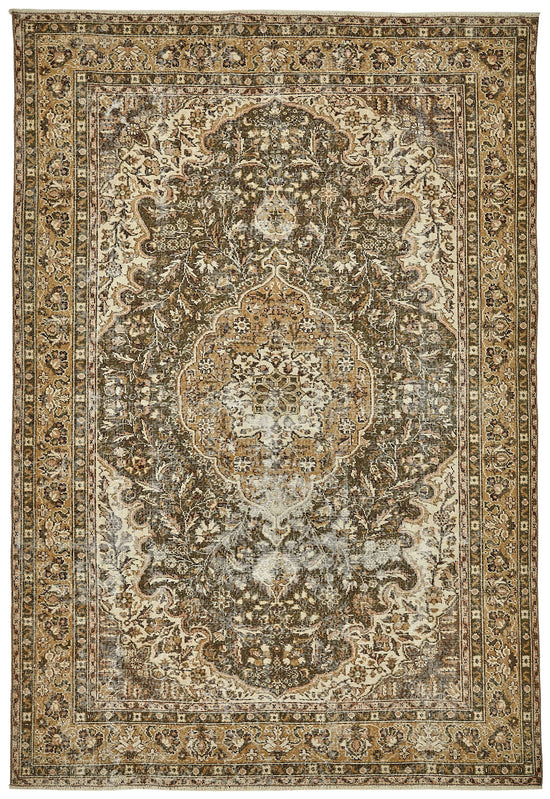 7x10 Hand-Knotted Turkish Vintage Rug - 49664