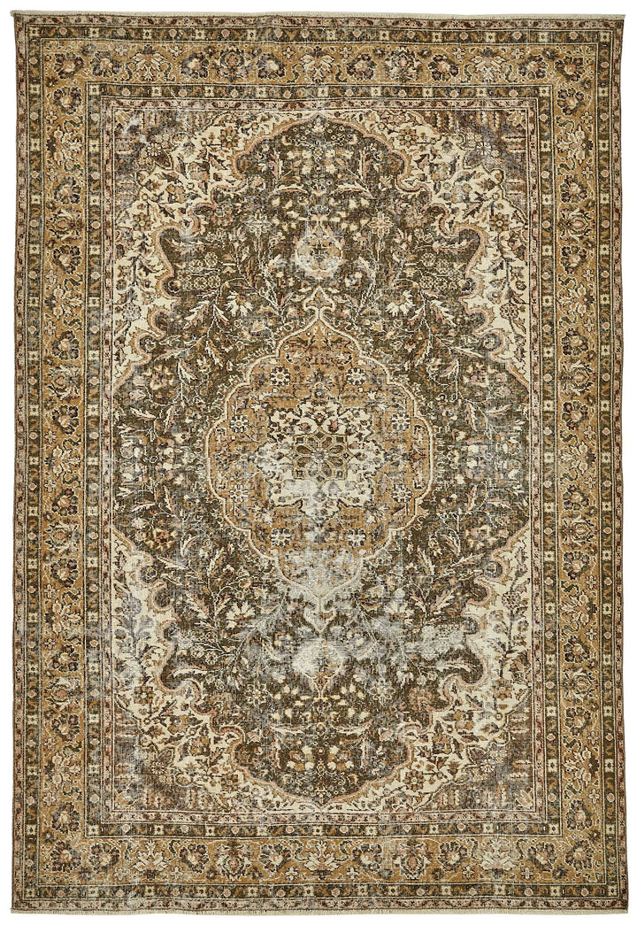7x10 Hand-Knotted Turkish Vintage Rug - 49664