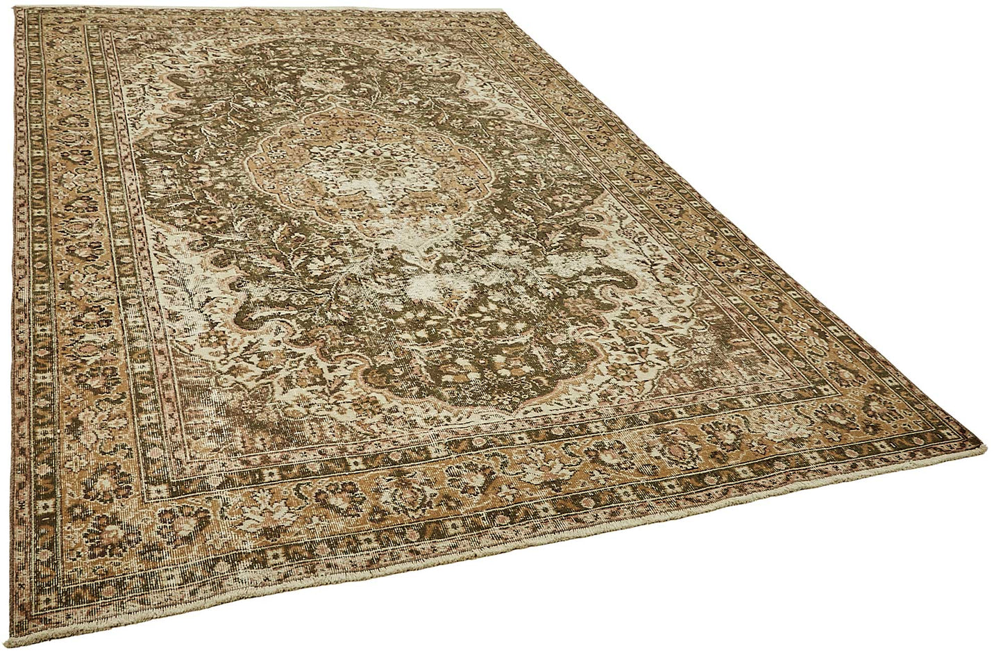 7x10 Hand-Knotted Turkish Vintage Rug - 49664