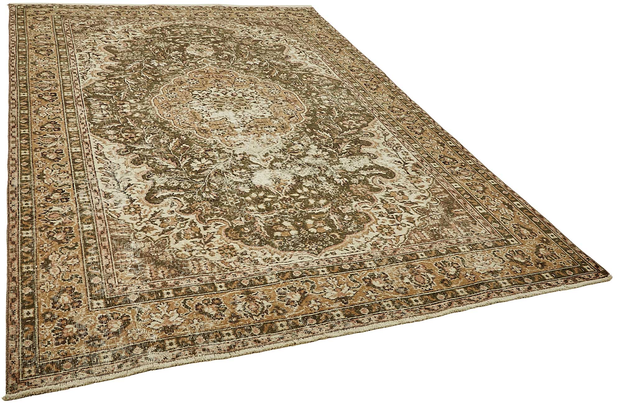 7x10 Hand-Knotted Turkish Vintage Rug - 49664
