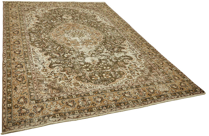 7x10 Hand-Knotted Turkish Vintage Rug - 49664