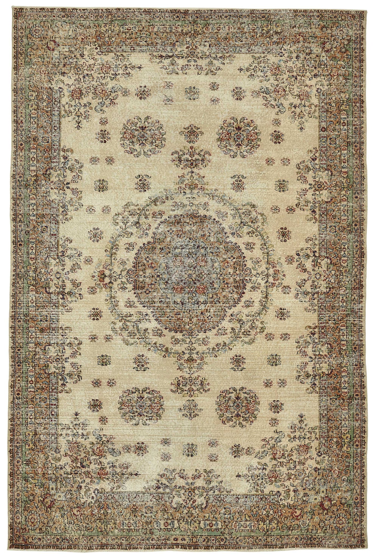 7x11 Hand-Knotted Turkish Vintage Rug - 49665