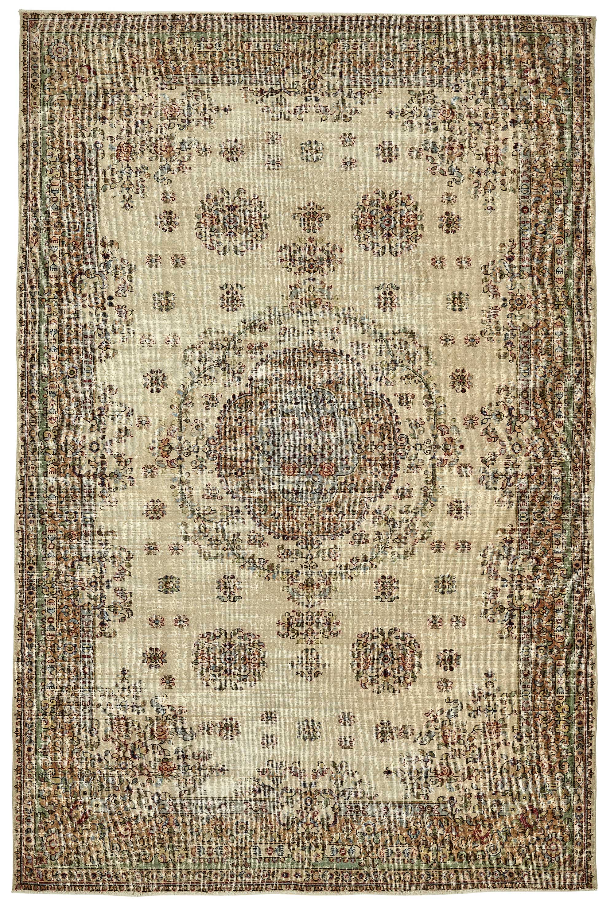 7x11 Hand-Knotted Turkish Vintage Rug - 49665