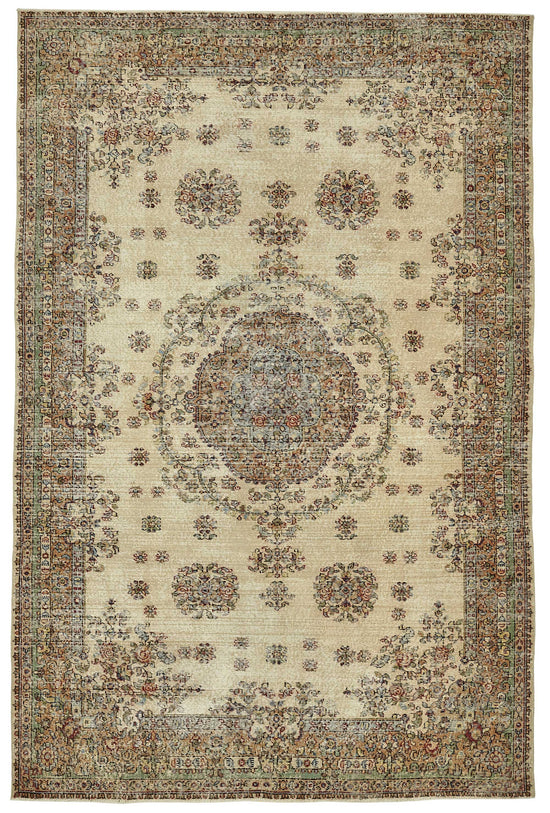 7x11 Hand-Knotted Turkish Vintage Rug - 49665