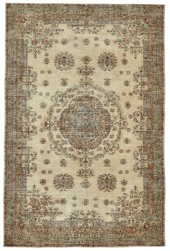 7x11 Hand-Knotted Turkish Vintage Rug - 49665