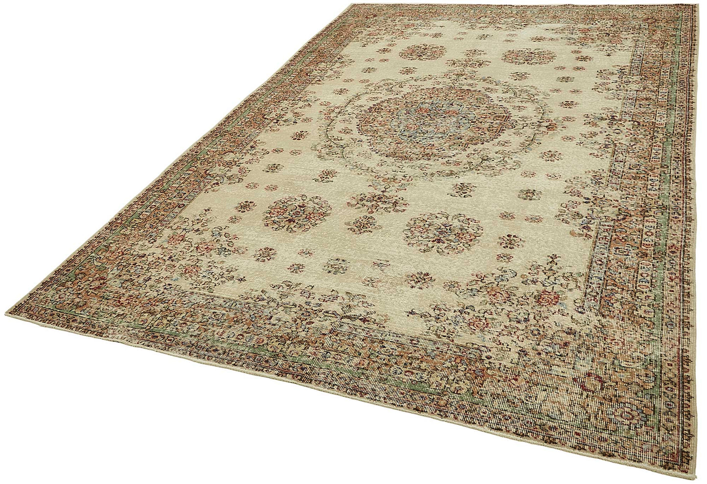 7x11 Hand-Knotted Turkish Vintage Rug - 49665