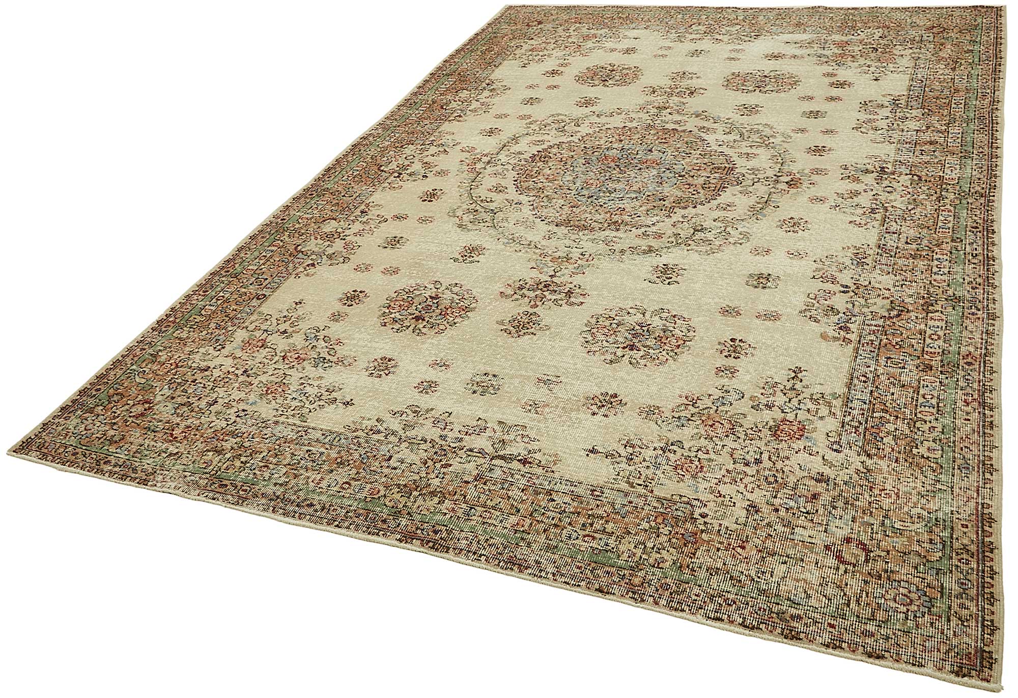 7x11 Hand-Knotted Turkish Vintage Rug - 49665