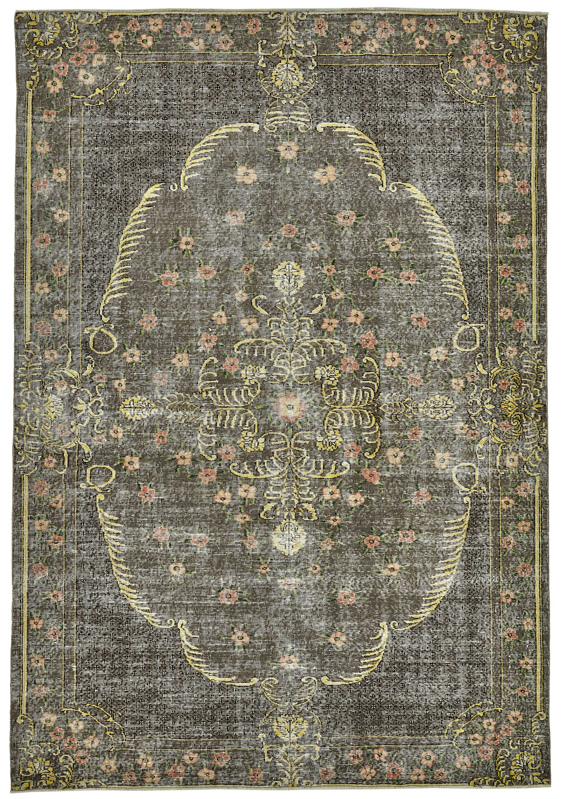 7x10 Hand-Knotted Turkish Vintage Rug - 49666