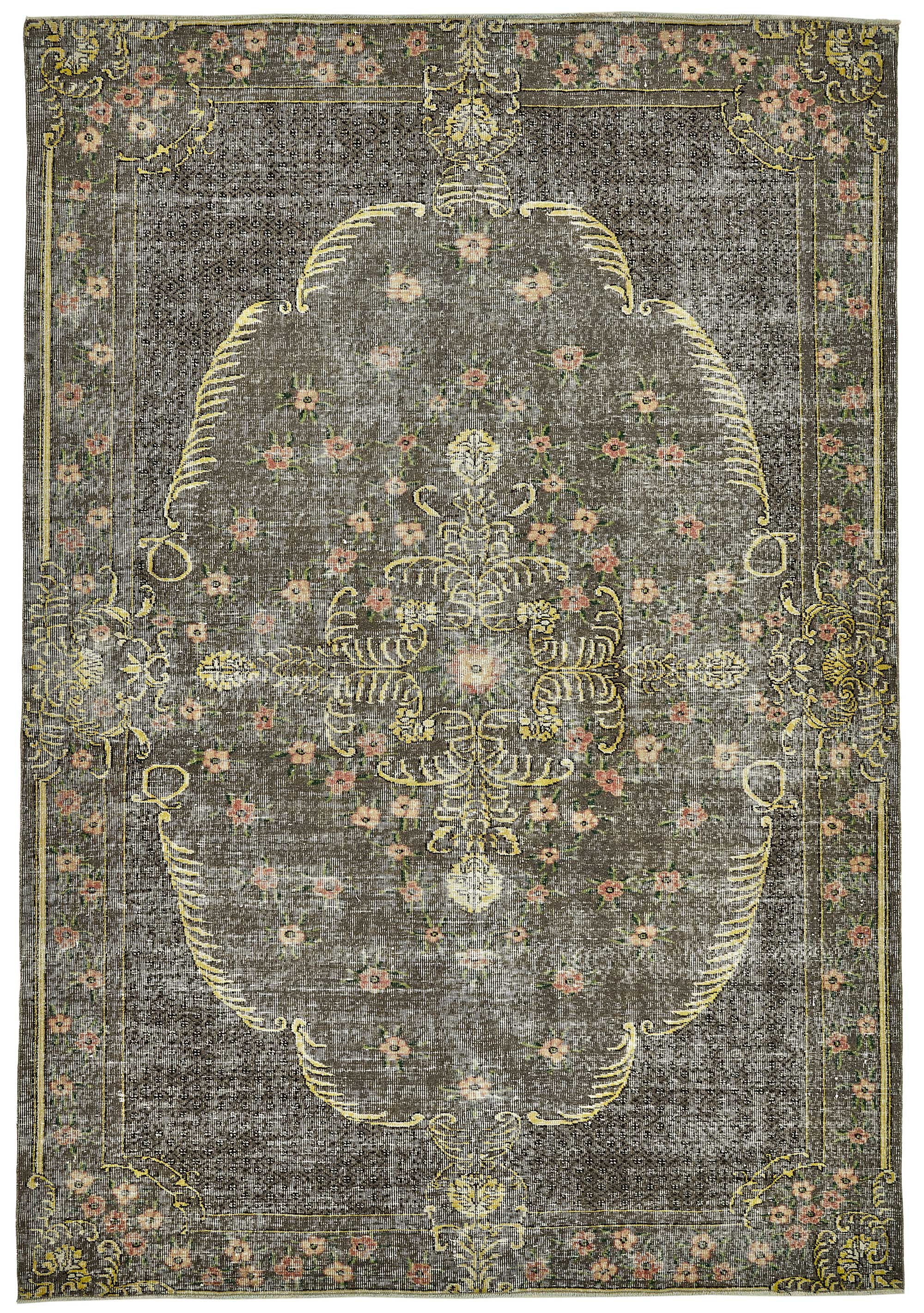 7x10 Hand-Knotted Turkish Vintage Rug - 49666