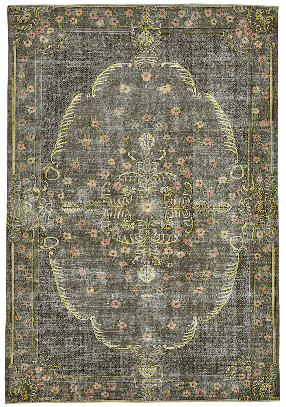 7x10 Hand-Knotted Turkish Vintage Rug - 49666
