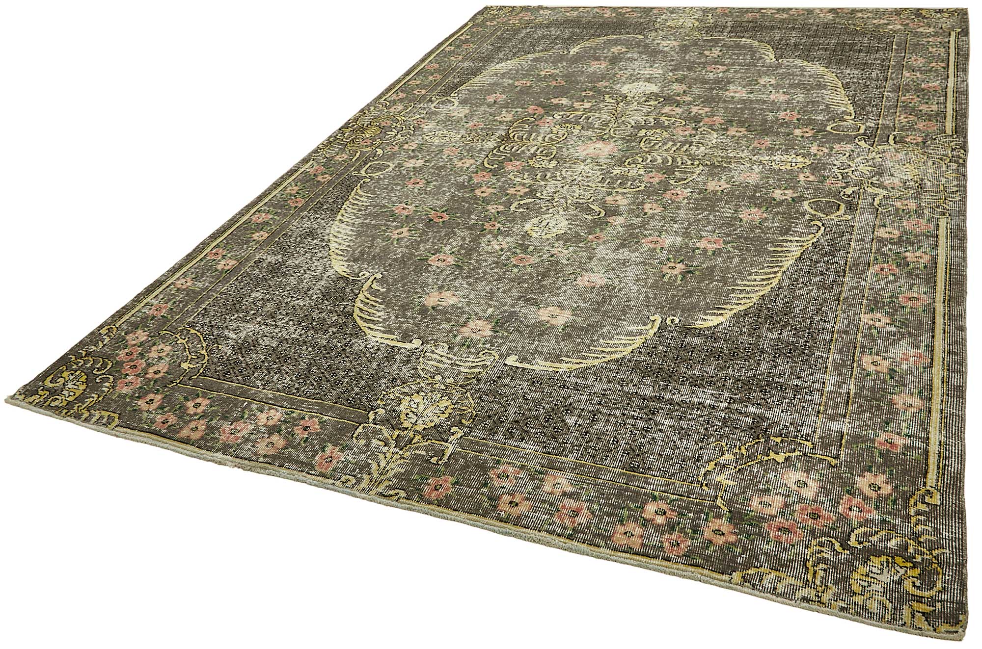 7x10 Hand-Knotted Turkish Vintage Rug - 49666