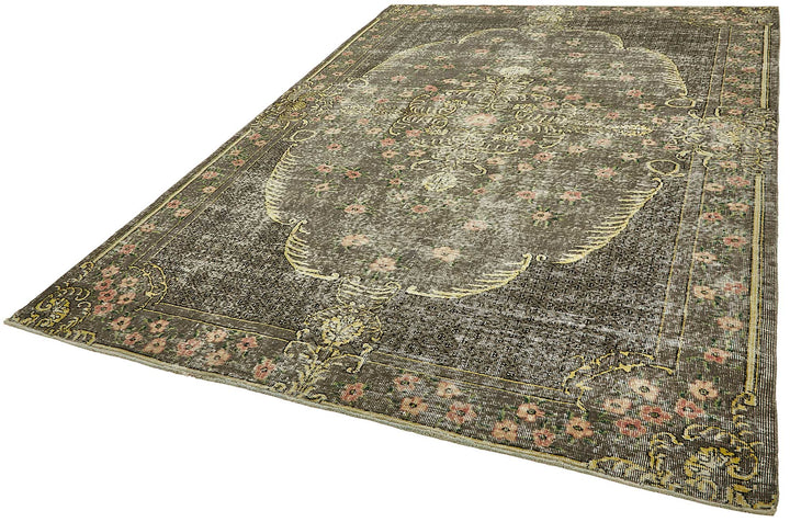 7x10 Hand-Knotted Turkish Vintage Rug - 49666