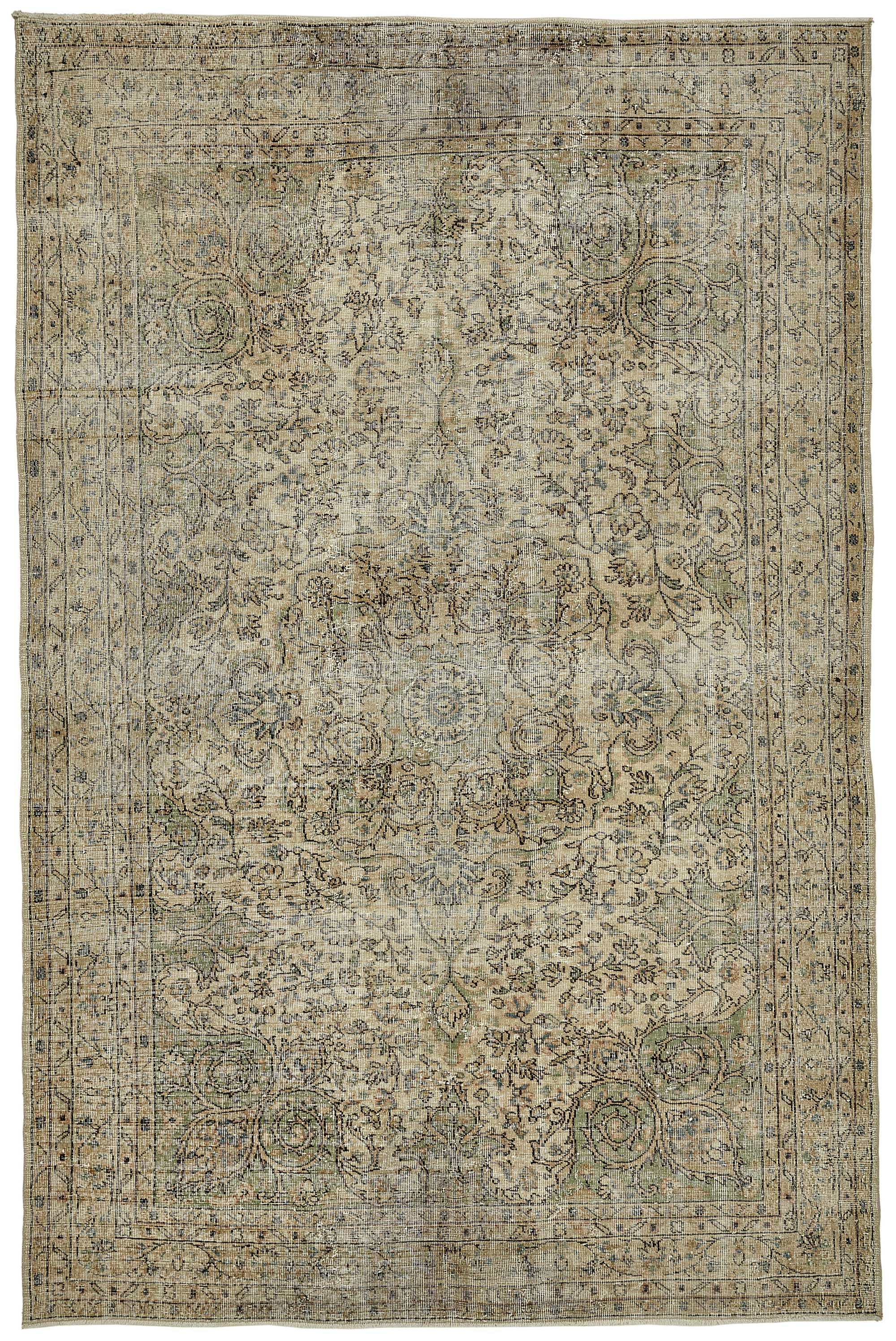7x11 Hand-Knotted Turkish Vintage Rug - 49668