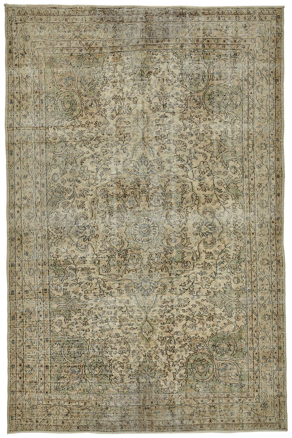 7x11 Hand-Knotted Turkish Vintage Rug - 49668