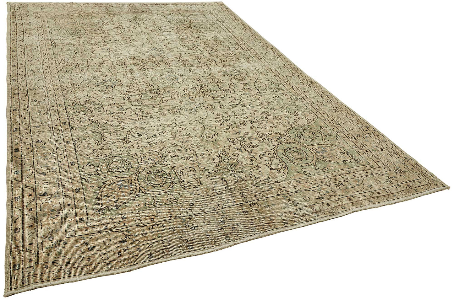 7x11 Hand-Knotted Turkish Vintage Rug - 49668