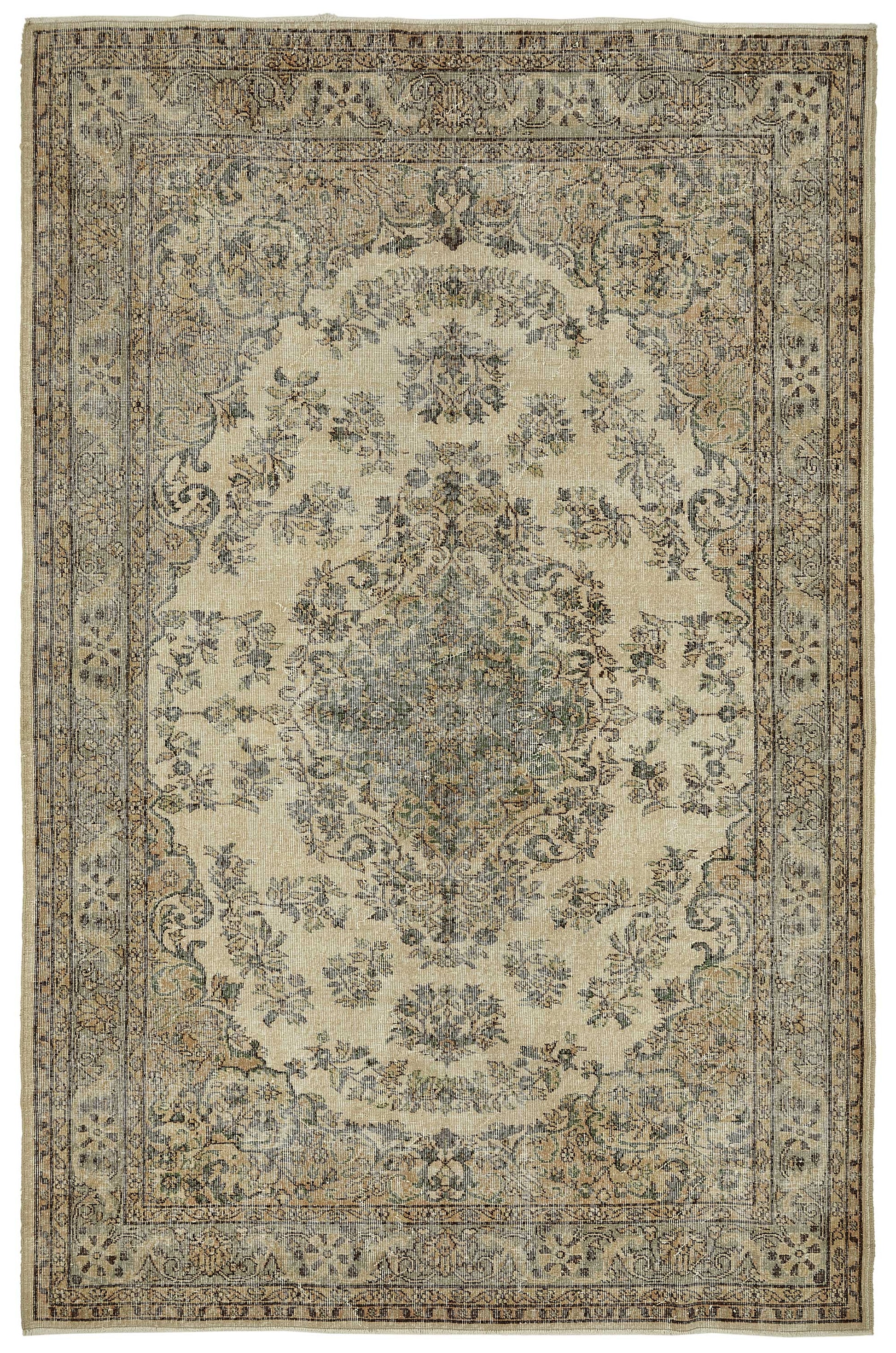 7x10 Hand-Knotted Turkish Vintage Rug - 49669