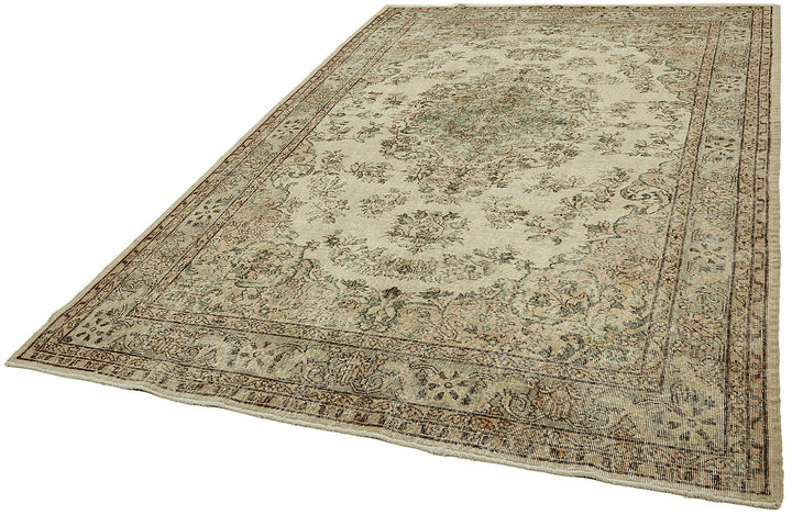 7x10 Hand-Knotted Turkish Vintage Rug - 49669