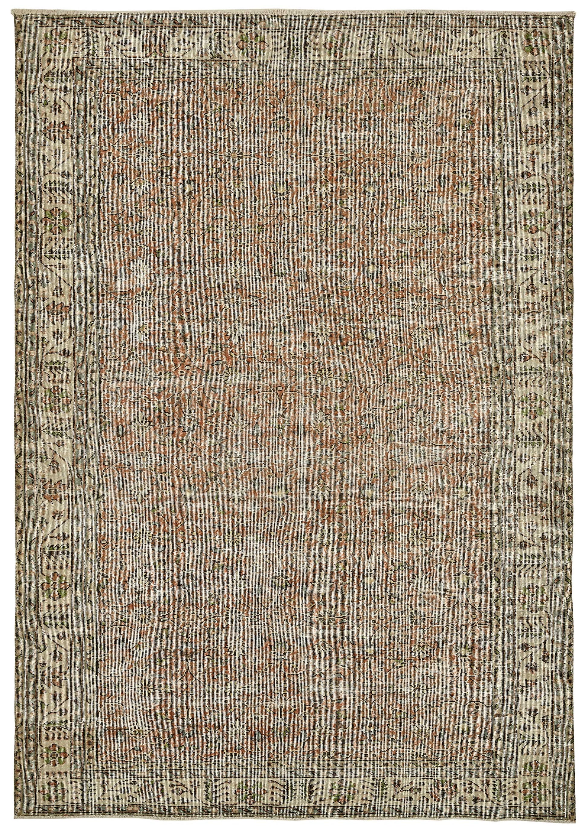 7x10 Hand-Knotted Turkish Vintage Rug - 49670