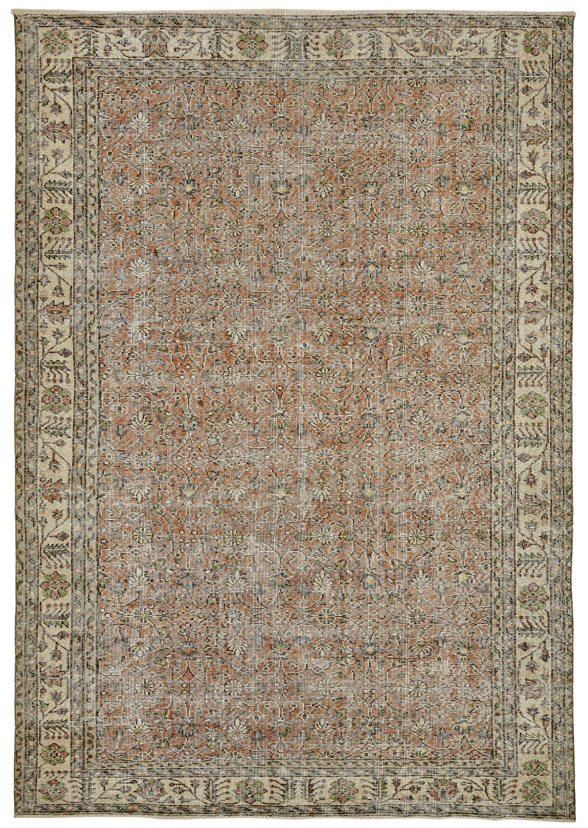 7x10 Hand-Knotted Turkish Vintage Rug - 49670