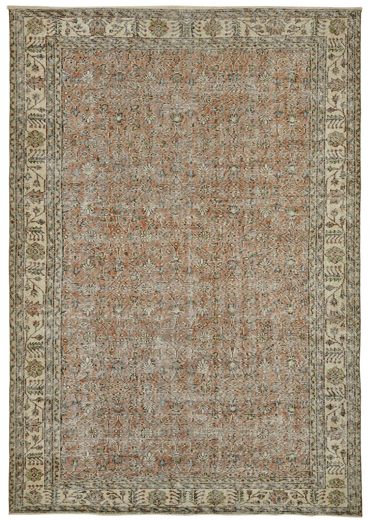 7x10 Hand-Knotted Turkish Vintage Rug - 49670