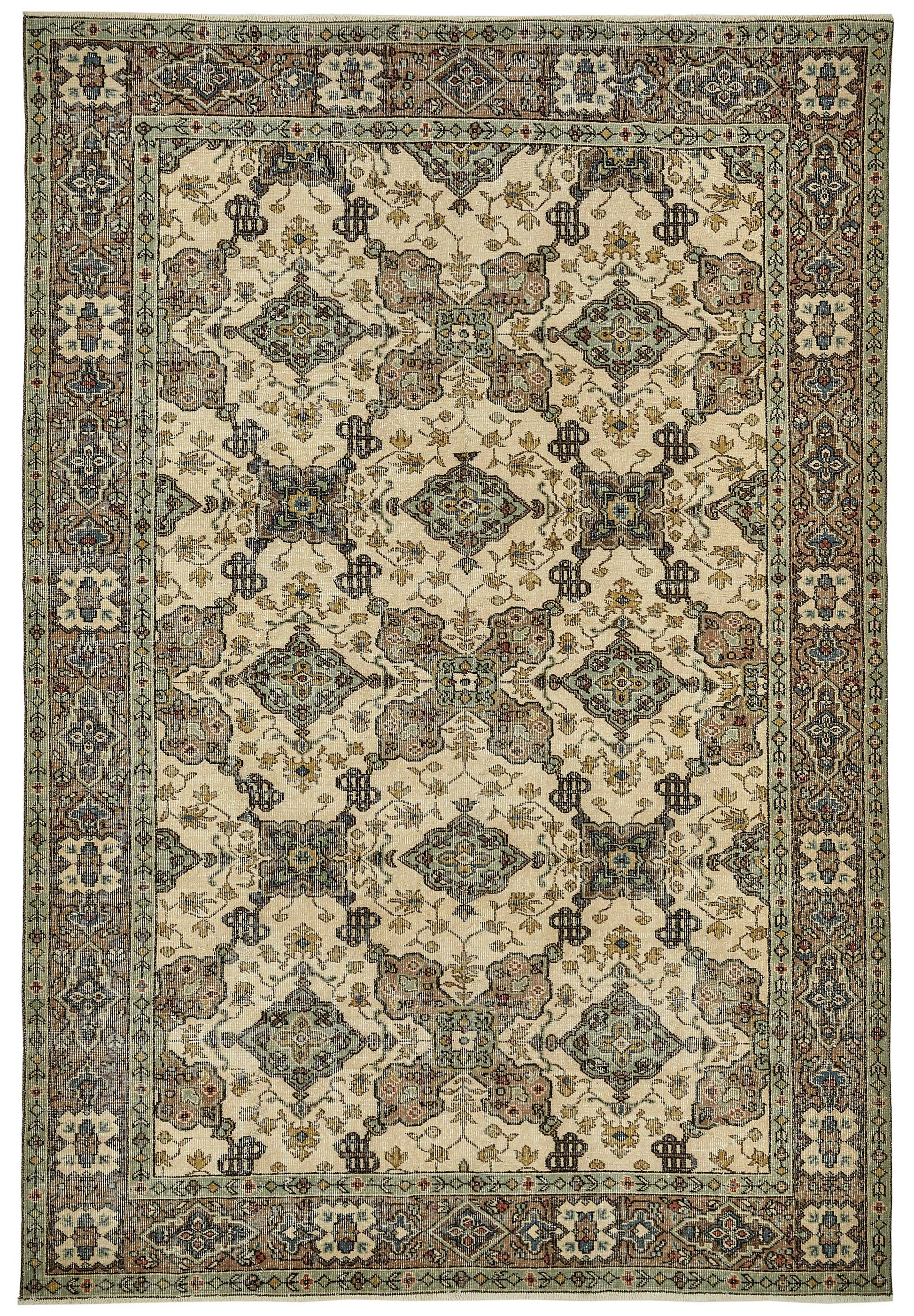 7x10 Hand-Knotted Turkish Vintage Rug - 49671