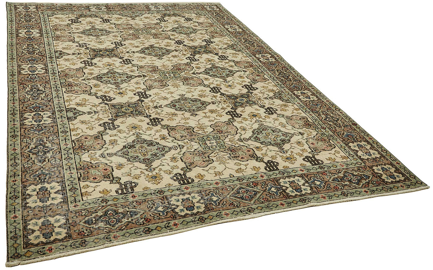 7x10 Hand-Knotted Turkish Vintage Rug - 49671