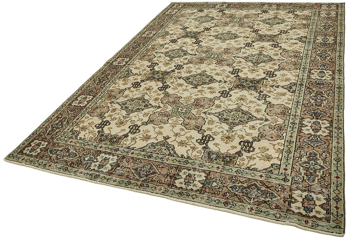 7x10 Hand-Knotted Turkish Vintage Rug - 49671