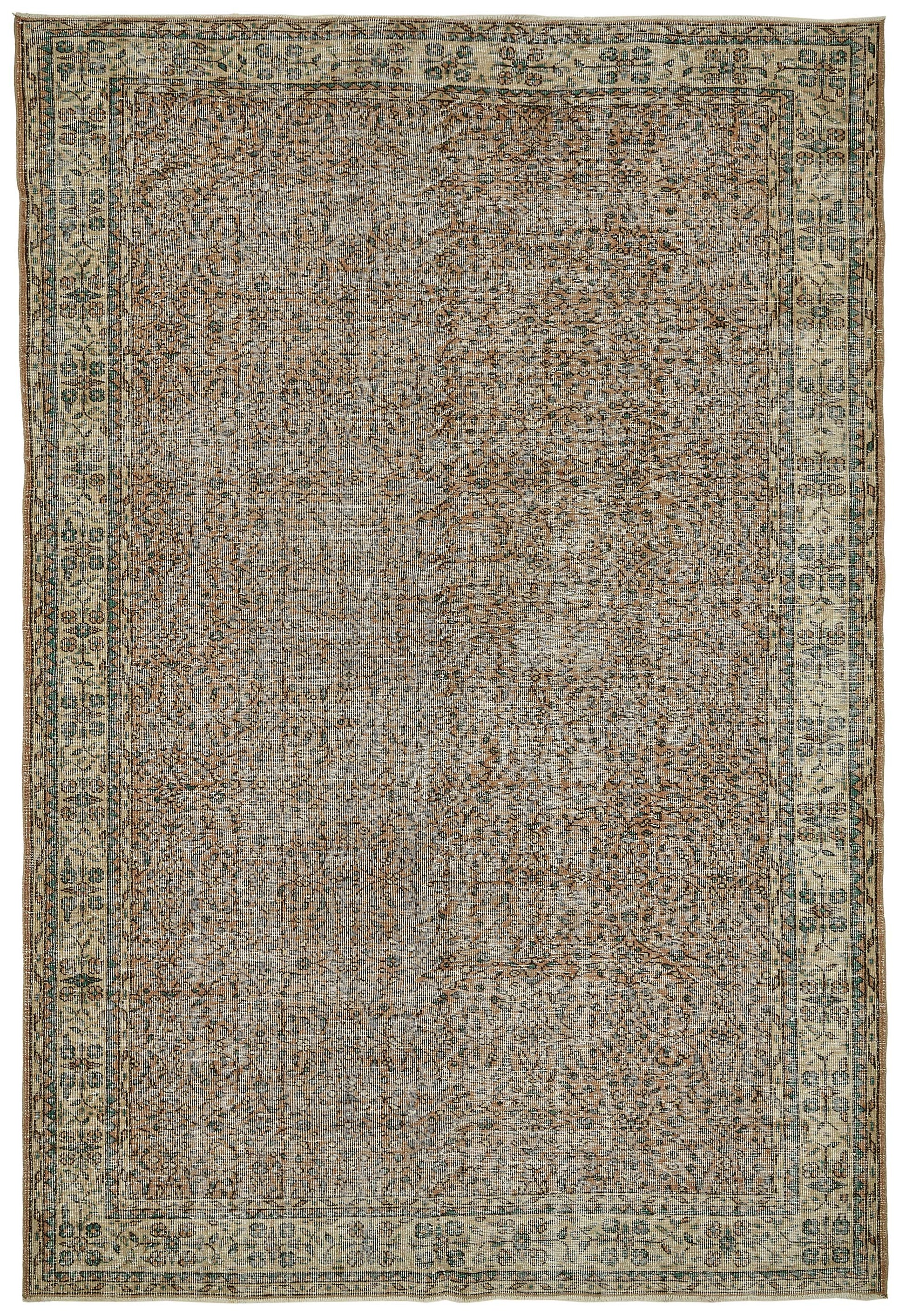 7x10 Hand-Knotted Turkish Vintage Rug - 49672