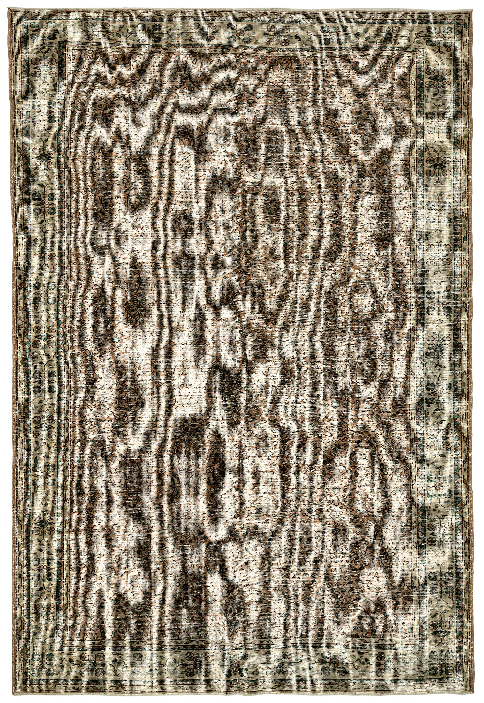 7x10 Hand-Knotted Turkish Vintage Rug - 49672