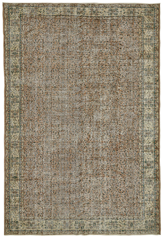 7x10 Hand-Knotted Turkish Vintage Rug - 49672