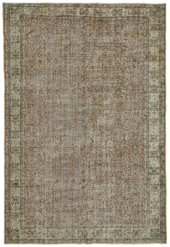 7x10 Hand-Knotted Turkish Vintage Rug - 49672