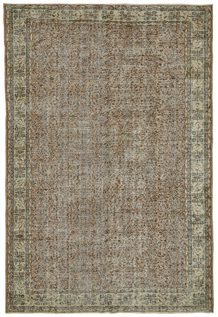 7x10 Hand-Knotted Turkish Vintage Rug - 49672