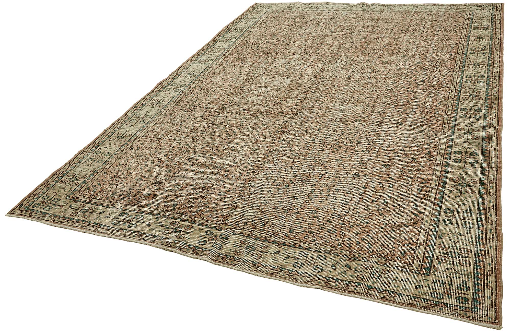 7x10 Hand-Knotted Turkish Vintage Rug - 49672