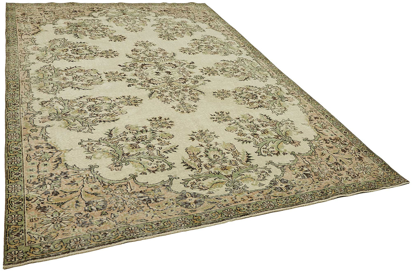7x10 Hand-Knotted Turkish Vintage Rug - 49673