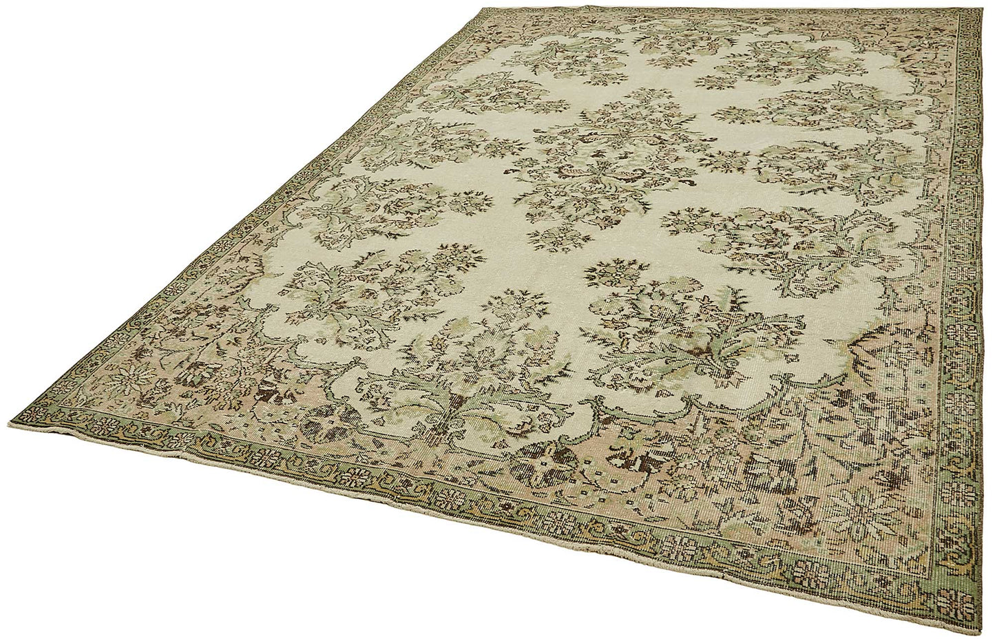 7x10 Hand-Knotted Turkish Vintage Rug - 49673