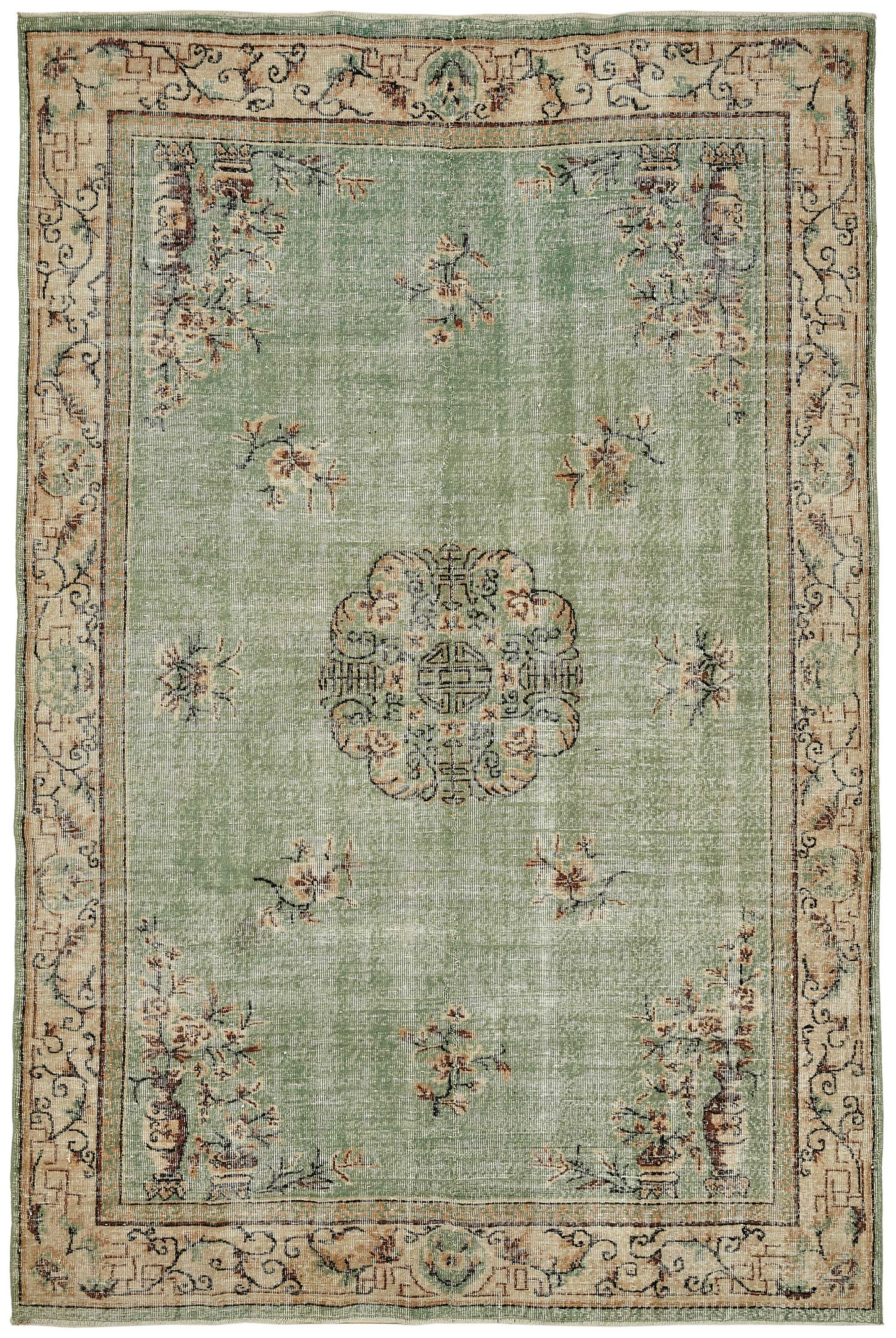 7x10 Hand-Knotted Turkish Vintage Rug - 49675