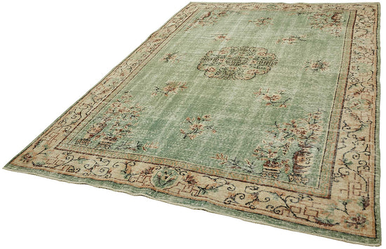 7x10 Hand-Knotted Turkish Vintage Rug - 49675