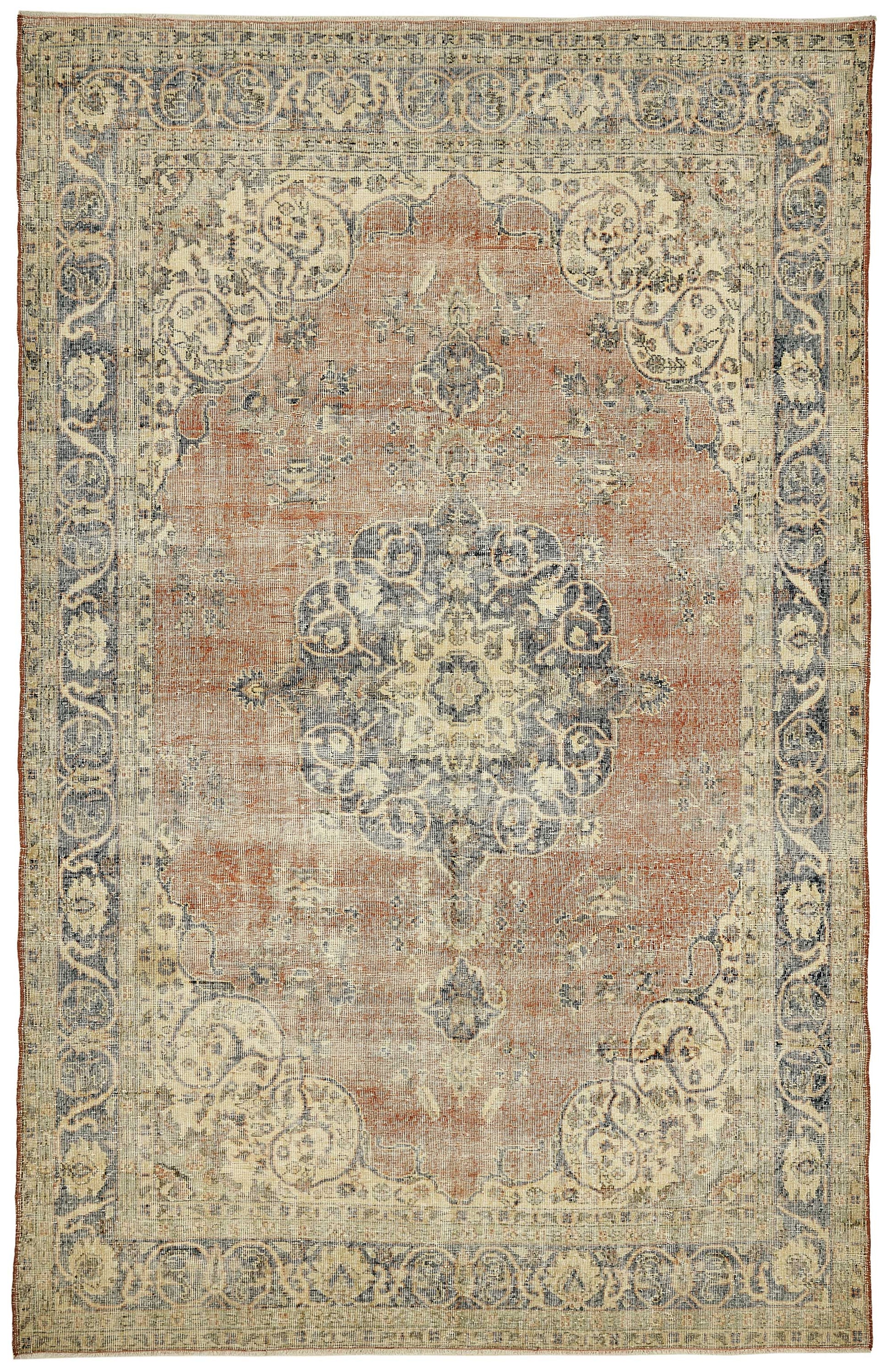 7x11 Hand-Knotted Turkish Vintage Rug - 49679